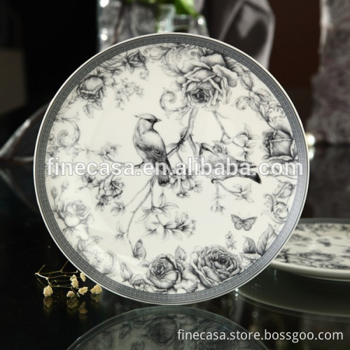 8 Inches Elegant New Bone China Porcelain Side Plate set of Nocturne